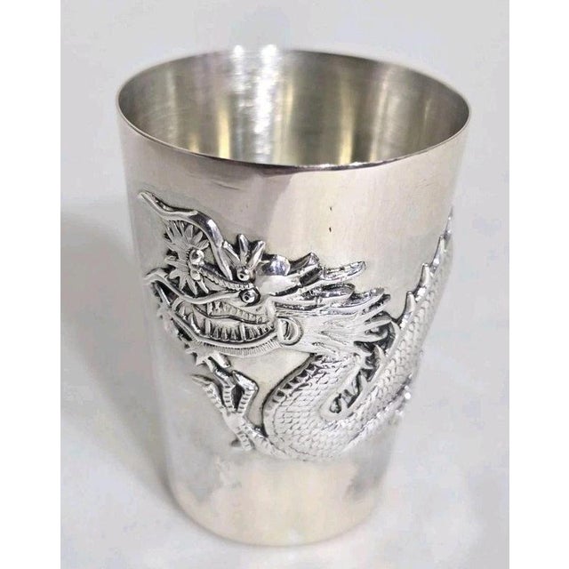 Antique Late 19th Century Chinese Export Silver Beaker from Tuck Chang & Co. For Sale - Image 3 of 18