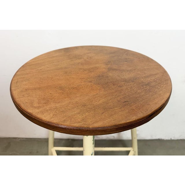 Industrial Beige Workshop Stool, 1960s For Sale - Image 6 of 15