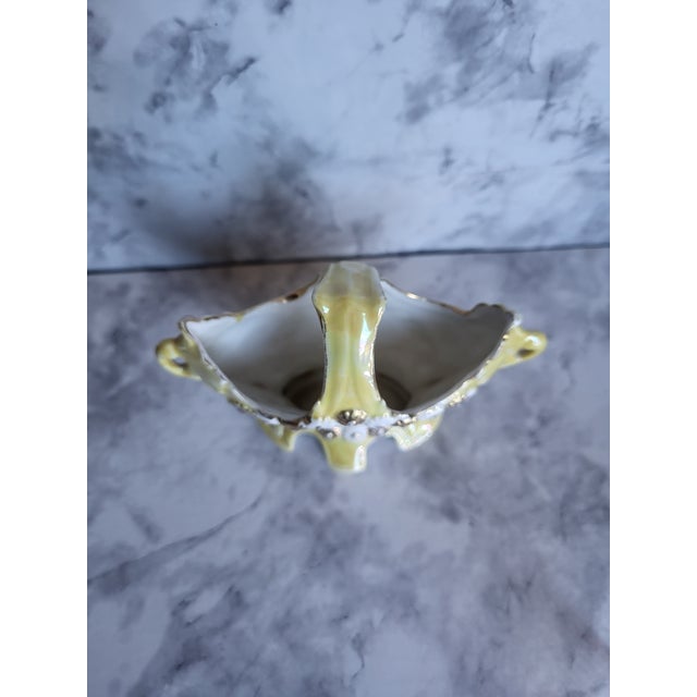 Vintage Victorian Hand Painted Porcelain Floral Twin Handled Vase For Sale In San Francisco - Image 6 of 13
