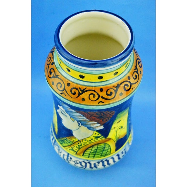 20th Century Renaissance Albarello Pharmacy Vase in Majolica Ceramic from Deruta, Italy, 1950s For Sale - Image 9 of 18