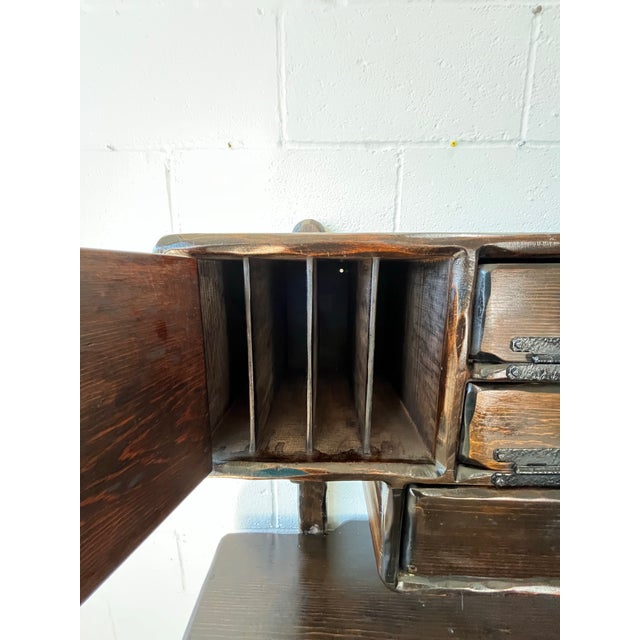Witco Peter Asher Floating Desk & Cabinet, 1960s Brutalist Wood Furniture For Sale - Image 4 of 12