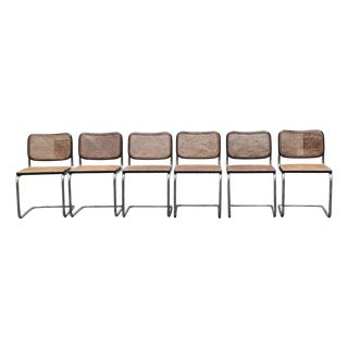 Cesca Chairs by Marcel Breuer for Gavina, Italy, 1970s, Set of 6 For Sale