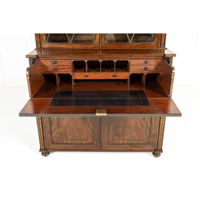Wood English Regency Bookcase in Mahogany For Sale - Image 7 of 18