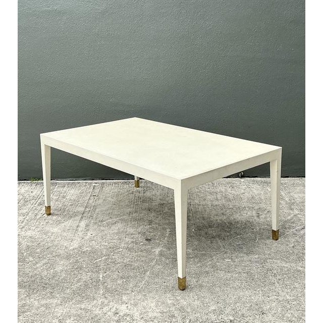 Beige Vintage Monarch for Century Faux Shagreen Coffee Table For Sale - Image 8 of 12