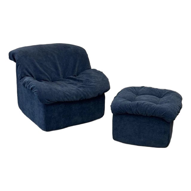 1990s Scoop Lounge Chair and Ottoman For Sale