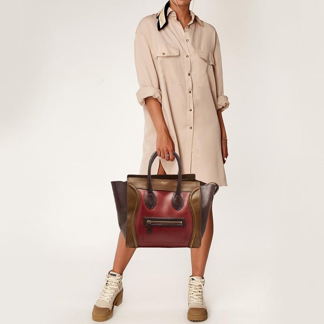 Celine Mini Luggage Handbag in Brown