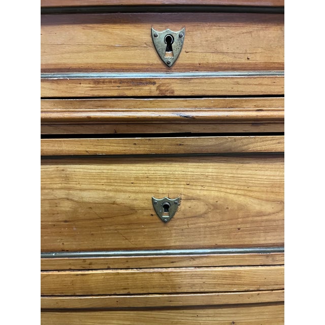 Tan Antique French Directoire Dresser With Black Marble Top For Sale - Image 8 of 12