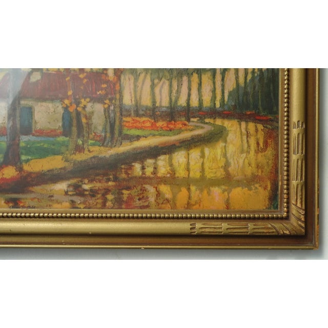 Impressionist 1930s Arts and Crafts Print of Fall Landscape For Sale - Image 3 of 4