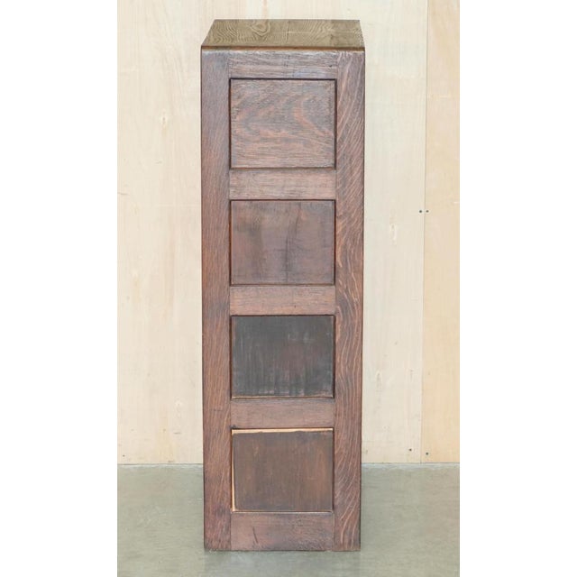 Antique English Art Deco Oak Filing Cabinet, 1920s For Sale - Image 14 of 18