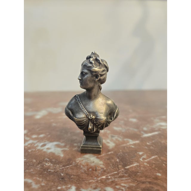 Silvered Bronze Figurine by Signed Houdon, 1849 For Sale - Image 4 of 12