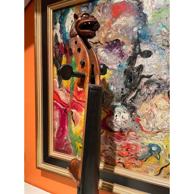 Folk Art Carved Violin Head of Opened Mouthed Lion For Sale In New York - Image 6 of 11