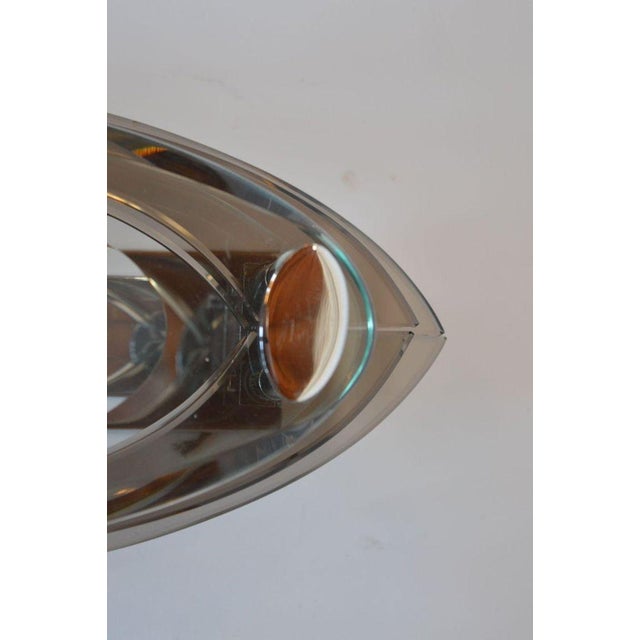 Metal Pair of 1960's Fontana Arte Chrome and Tri-Level Glass Sconces For Sale - Image 7 of 7