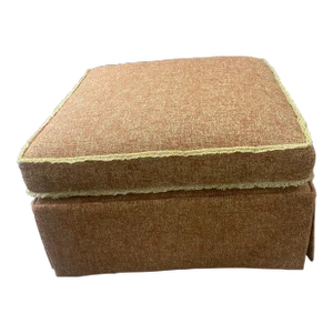 Large Custom Square Ottoman With Loose Seat Cushion & Skirt