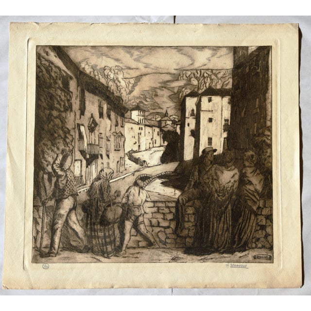 Aleksandr Petrovich Zinoviev 1889 Moscow – 1977 Paris (probably) Street Scene in Spain Signed in pencil lower right &...