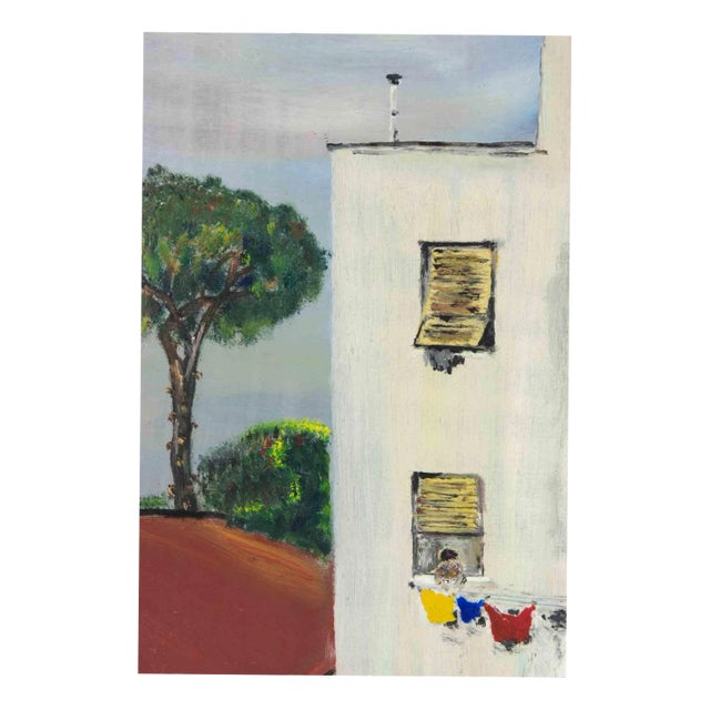 Sirio Pellegrini, View of Collina Volpi, Oil Painting, 1966 For Sale
