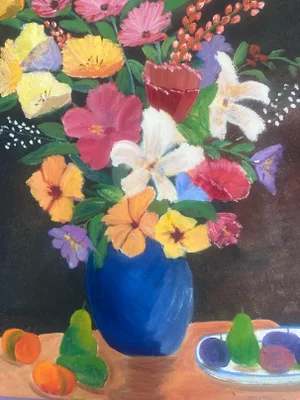 Original Impressionist Style Floral Painting by Frank Downs