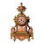 19th Century French Gilt Mantel Clock With Red Sevres Style Porcelain For Sale