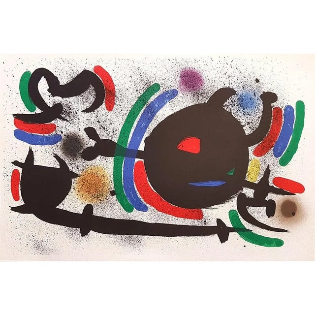 Miró lithographe i - plate x'' is an original lithograph realized by joan miró in 1972. Perfect condition. It comes from...