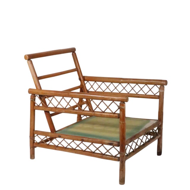 Mid-Century Modern Pr. Mid 20th Century Bamboo Lounge Chairs For Sale - Image 3 of 10