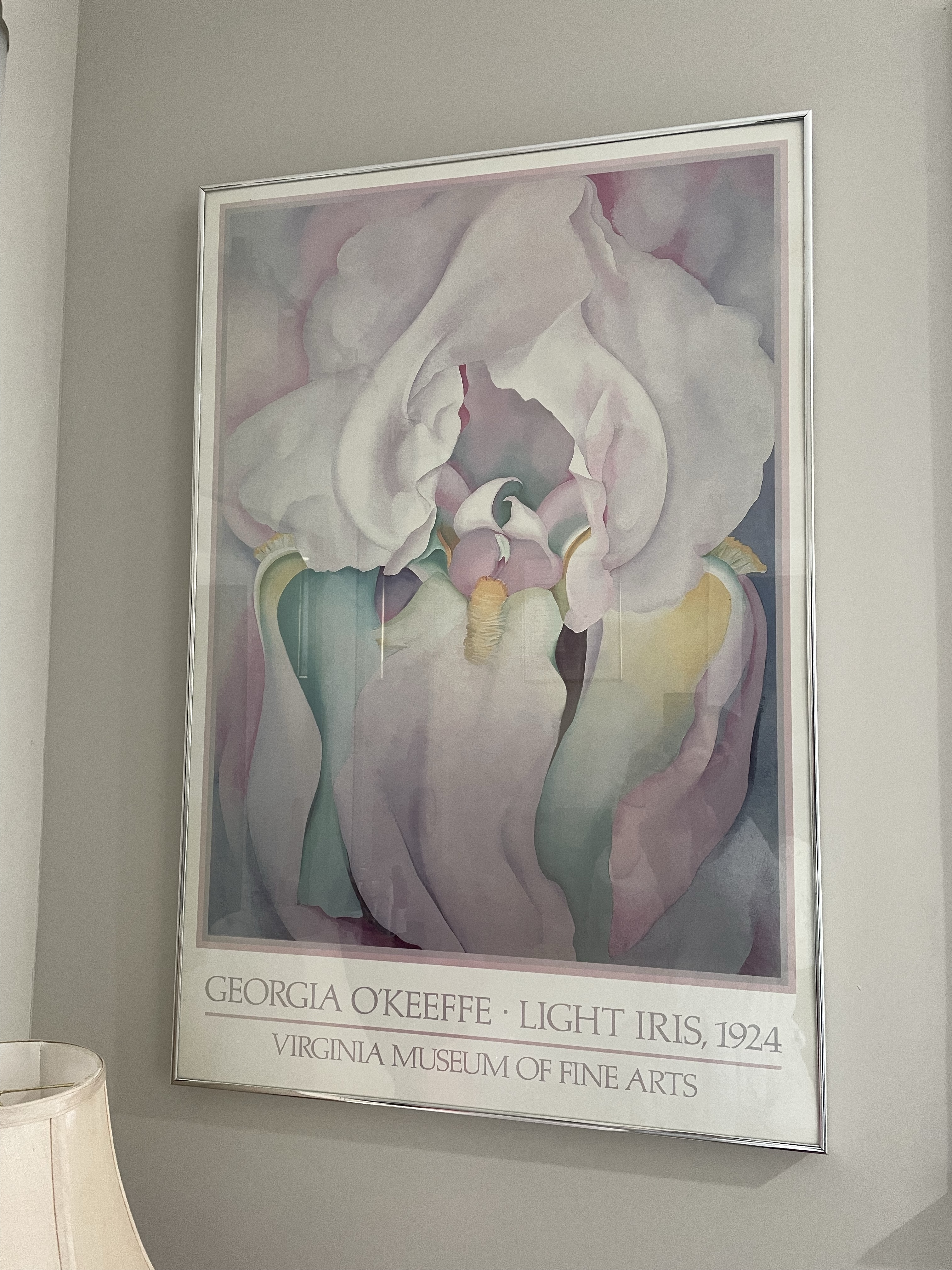 Vintage 1980s Framed Georgia O'Keeffe “Light Iris” Museum Poster
