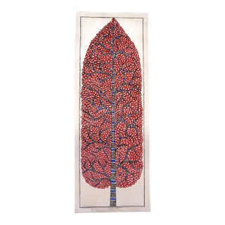 The Eternal Tree of Life — Original Hand-Painted Madhubani Painting by National Award Winner Mamta Devi For Sale