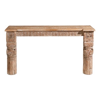 Vintage Indian Carved Wooden Console, 1940s For Sale