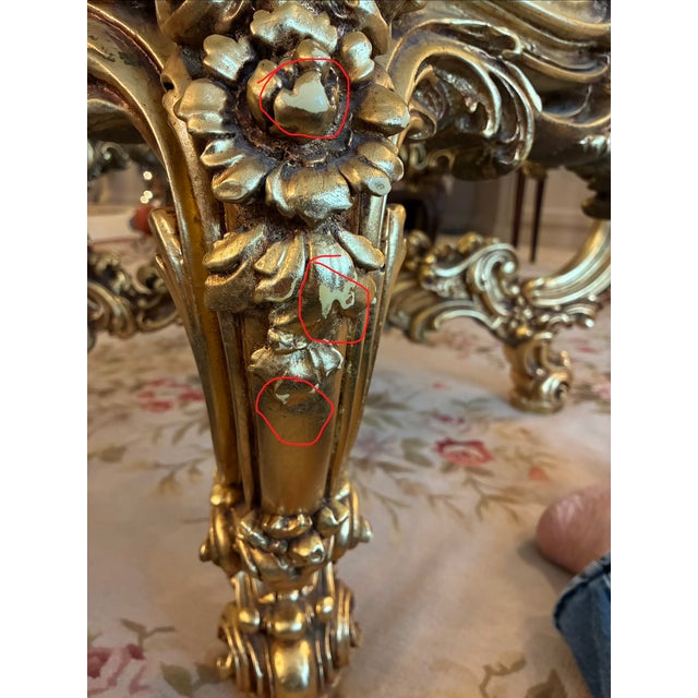 1990s Italian Silik Brand Coffee Table Italy Rococo Baroque French Made in Italy For Sale - Image 9 of 14