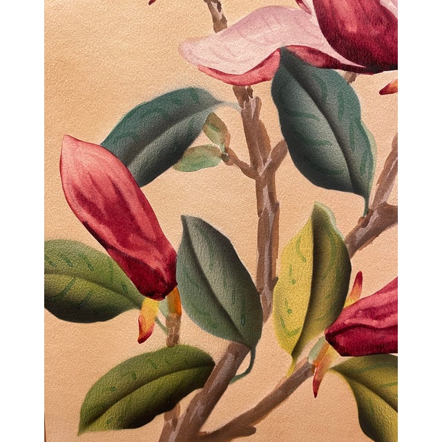 1940s 1940s Shirrell Graves Saucer Magnolia Painting For Sale - Image 5 of 7