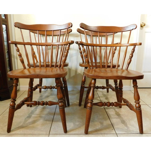 Vintage Sprague & Carleton Comb Back Windsor Dining Side Chairs Set