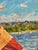 Late 20th Century Edmund Jordan Windy Day Sailboats Oil Painting Coastal Landscape in Gold Frame For Sale - Image 4 of 6