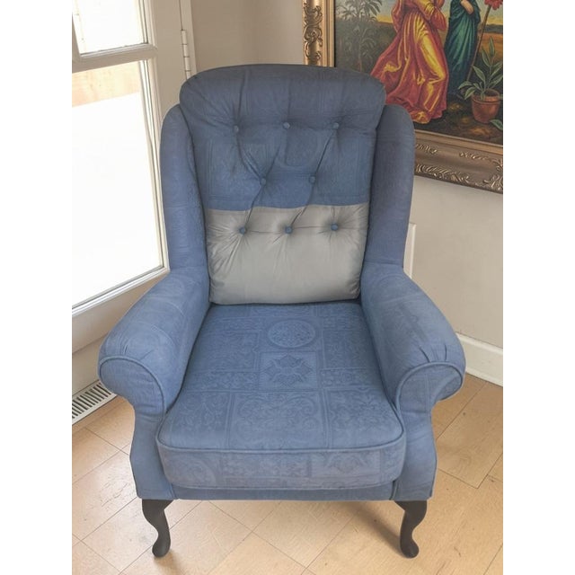 Vintage Wingback Lounge Chair, 1990s For Sale - Image 4 of 17