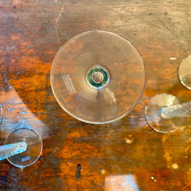 Transparent Vintage Hollow Stem Blown Glass Romanian Tall Champagne Flutes - Set of 8 For Sale - Image 8 of 10