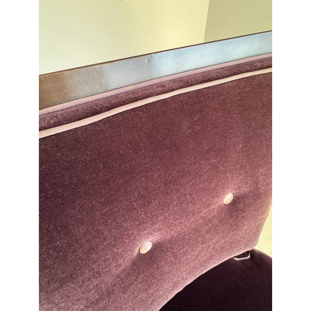Mid 20th Century French Moderne Dining Chairs in Aubergine Mohair- Set of 8 For Sale - Image 9 of 16