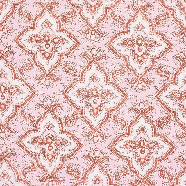 With the look of an antique resist print, this screen-printed, allover medallion design is an intricate pattern with an...