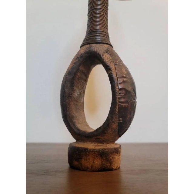 Brown Rare African Mahongwe Osseyba Reliquary Guardian Figure Tribal Folk Art Sculpture For Sale - Image 8 of 11