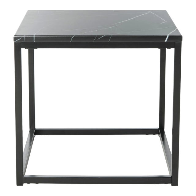 Square End Table in Black For Sale