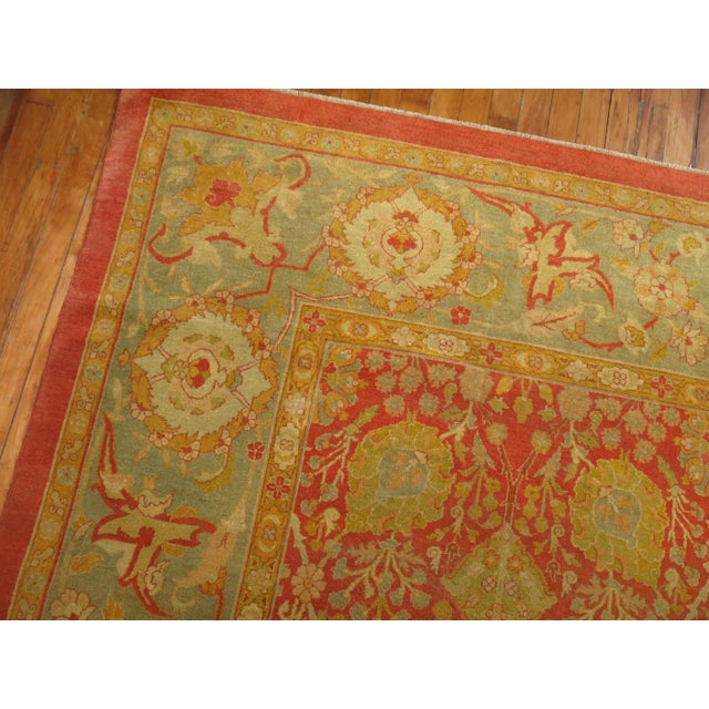 19th Century Superfine Antique Zabihi Collection Indian Agra Rug - 10' x 12'9" For Sale - Image 10 of 12