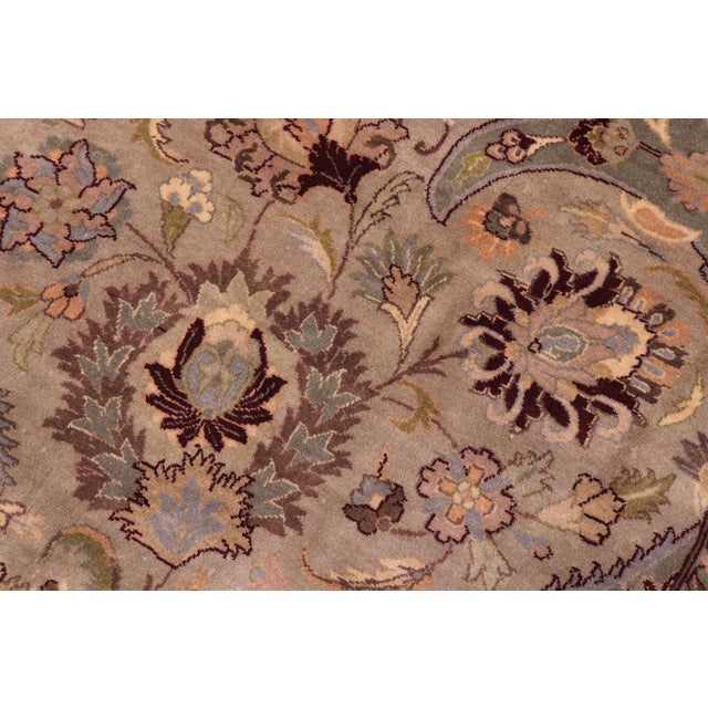 Shabby Chic Agra Pak-Persian Green/Brown Wool Rug - 10'1'' X 14'3'' For Sale In New York - Image 6 of 8