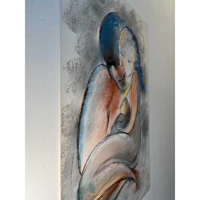 Charcoal Gilbert Pauli, Family, Pastel on Paper, 1990s For Sale - Image 8 of 10