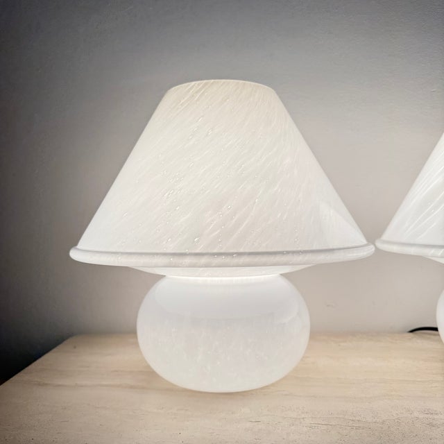 Glass Vintage Mushroom Glass Table Lamps from Glashütte Limburg, 1970s, Set of 2 For Sale - Image 7 of 18