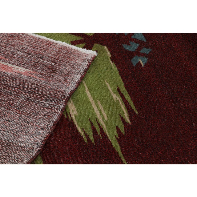 Textile 1960s Vintage Zeki Müren Art Deco Rug in Red With Geometric Patterns For Sale - Image 7 of 7