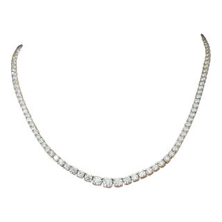 9.13 Ct Riviera Graduated Diamond Necklace - Platinum For Sale