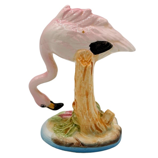 Mid-Century Modern Mid 20th Century Pink Flamingo Ceramic Tabletop Statue by Norcest For Sale - Image 3 of 5