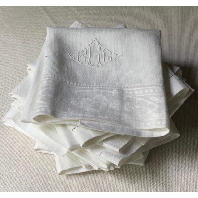 French Monogrammed Linen Shaving Hand Towels, PSF & BHG Monograms, Set of 8 | C. 1900 For Sale - Image 13 of 18