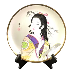 Vintage 1921-1941 Geisha Girl Hand Painted Porcelain Plate