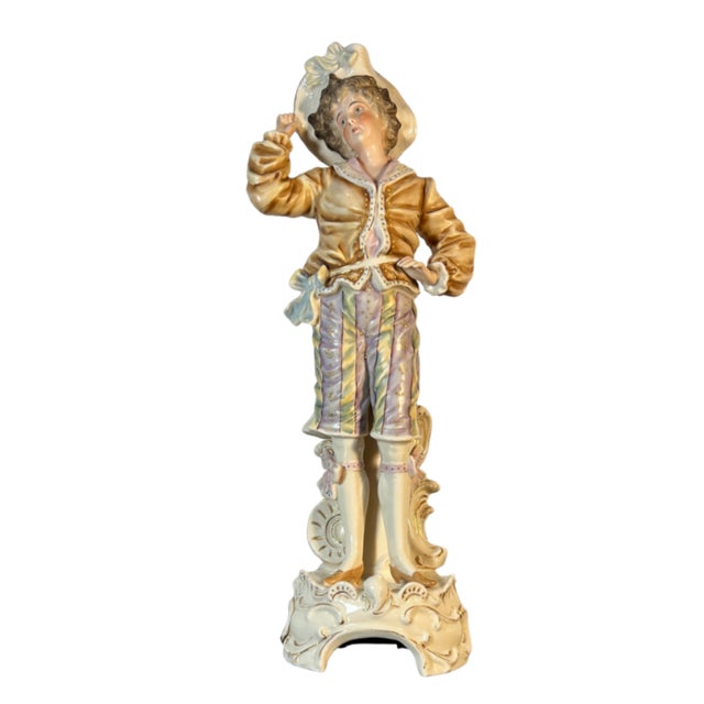 Antique Meissen Style German Porcelain Figurine Young Man For Sale - Image 10 of 18