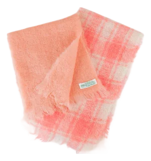 Vintage Bellariva Italian Peach Mohair Wool Scarf - A Pair
