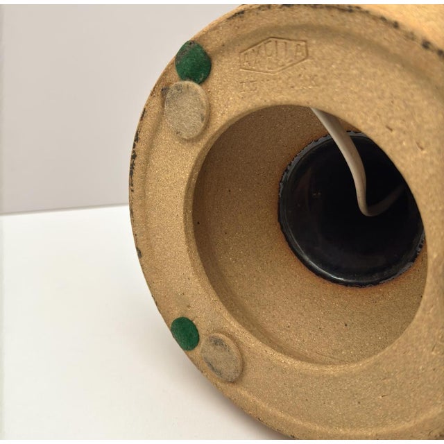 Ceramic Mid-Century Modern Danish Stoneware Table Lamp in Brown Glazed Ceramic, 1970s For Sale - Image 7 of 10
