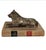 Vintage Sculpture ~ Bronze Wolf Lying on Top of a Book For Sale - Image 9 of 12