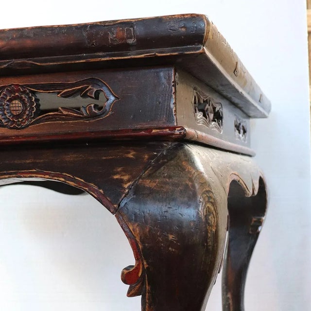 Chinese Lacquered Elm Square Center Table For Sale - Image 11 of 12